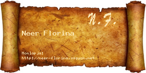Neer Florina névjegykártya